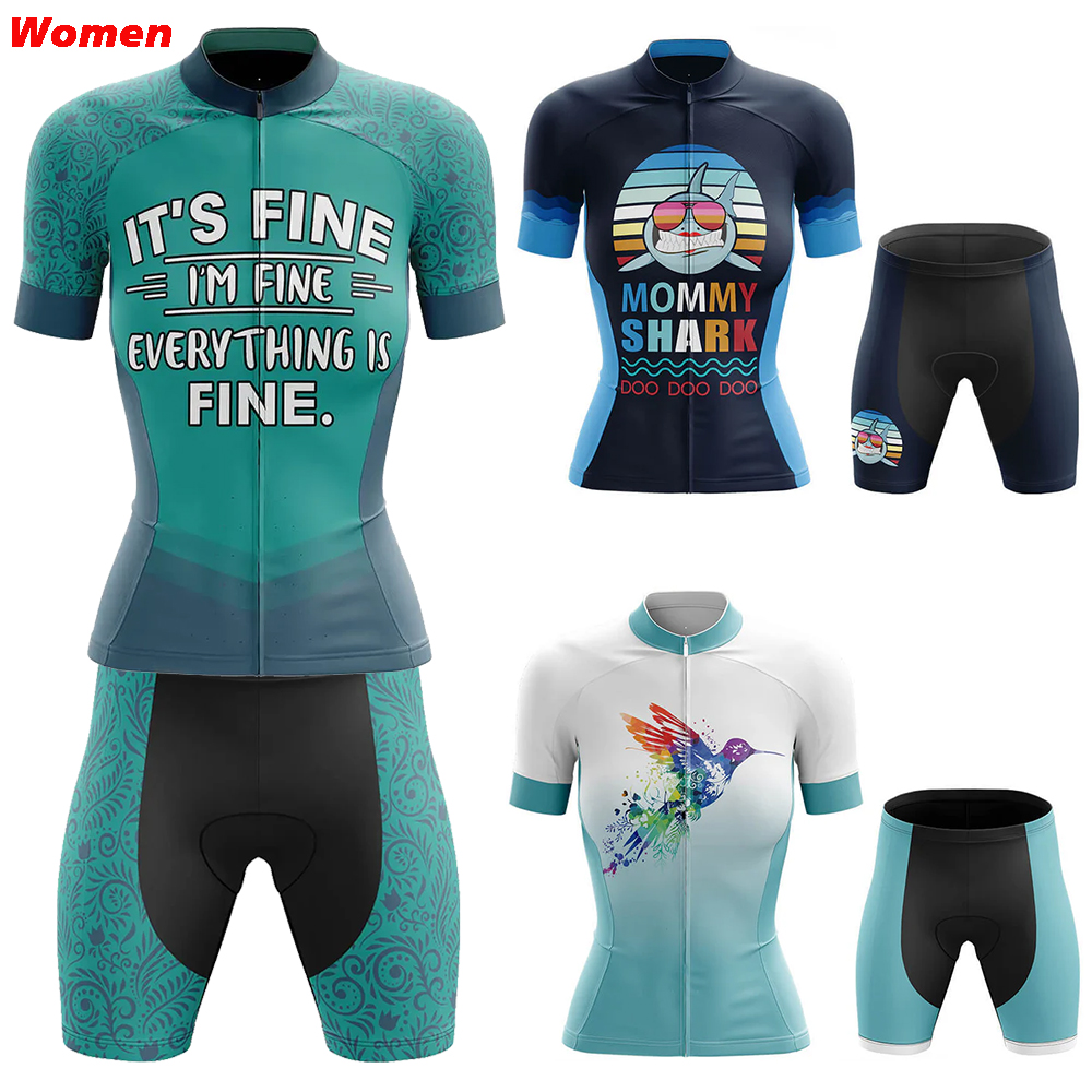 Mountain Biking Shorts Women - I'm Fine Polyester Cycling Clothing Uniform