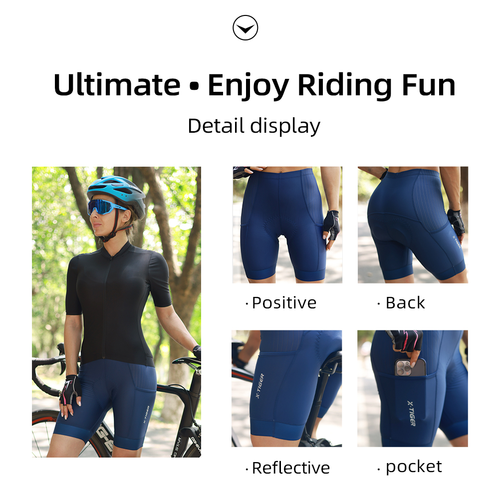 X-Tiger Blue Cycling Shorts Bi - đánh giá và giá Mountain Biking Shorts Women